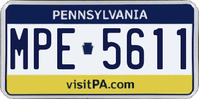 PA license plate MPE5611
