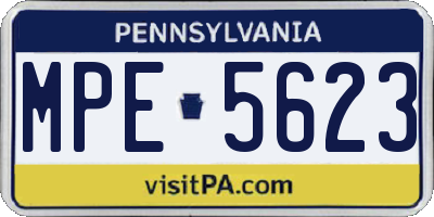 PA license plate MPE5623