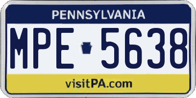PA license plate MPE5638