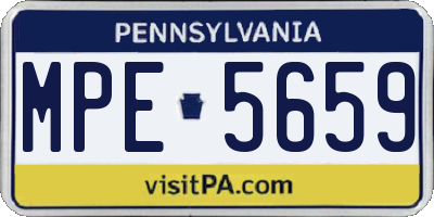 PA license plate MPE5659