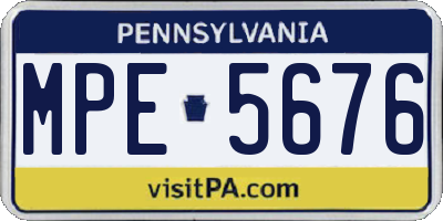 PA license plate MPE5676