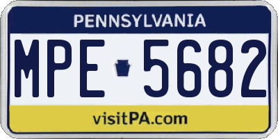 PA license plate MPE5682