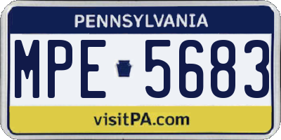 PA license plate MPE5683