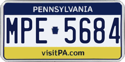 PA license plate MPE5684