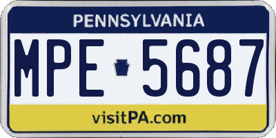 PA license plate MPE5687