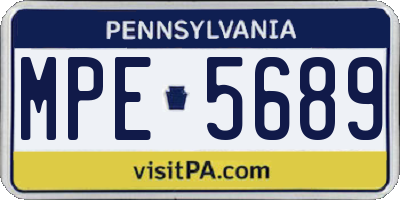 PA license plate MPE5689
