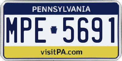 PA license plate MPE5691