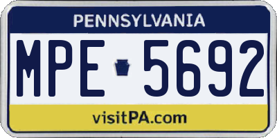 PA license plate MPE5692