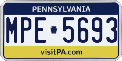 PA license plate MPE5693