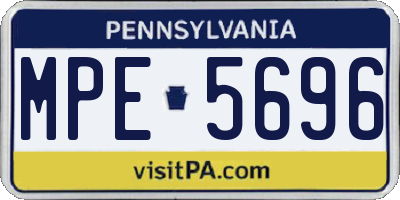 PA license plate MPE5696
