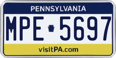 PA license plate MPE5697