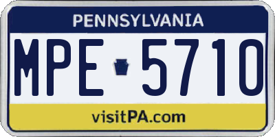 PA license plate MPE5710