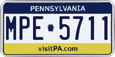 PA license plate MPE5711
