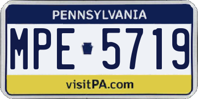 PA license plate MPE5719