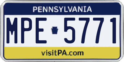 PA license plate MPE5771