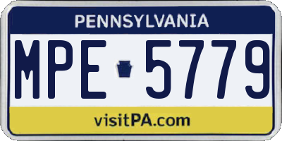 PA license plate MPE5779