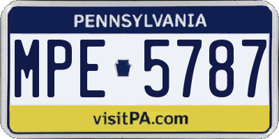 PA license plate MPE5787