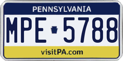 PA license plate MPE5788