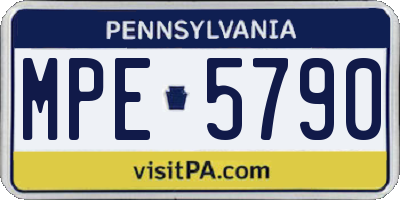 PA license plate MPE5790