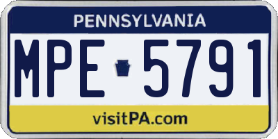 PA license plate MPE5791