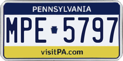 PA license plate MPE5797