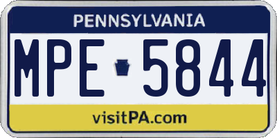 PA license plate MPE5844