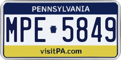 PA license plate MPE5849