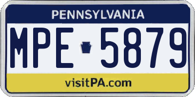 PA license plate MPE5879