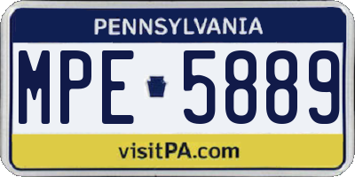PA license plate MPE5889