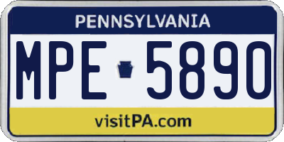 PA license plate MPE5890