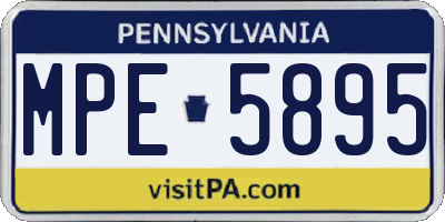 PA license plate MPE5895