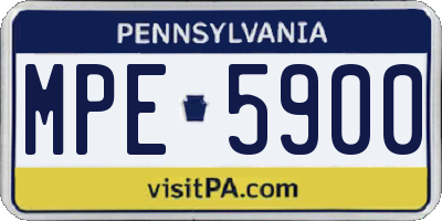 PA license plate MPE5900