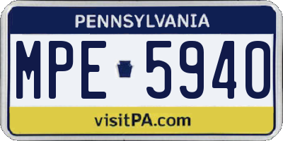 PA license plate MPE5940
