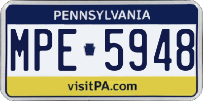 PA license plate MPE5948