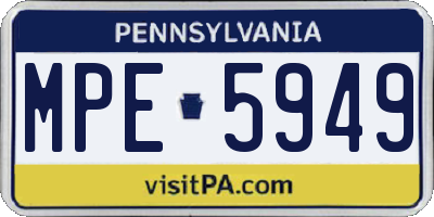 PA license plate MPE5949