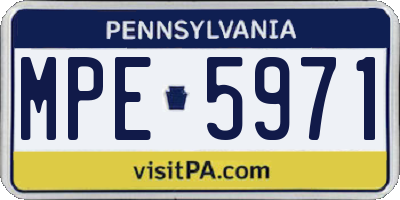 PA license plate MPE5971