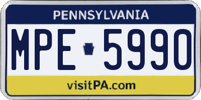 PA license plate MPE5990