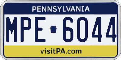 PA license plate MPE6044