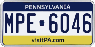 PA license plate MPE6046