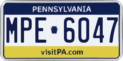 PA license plate MPE6047