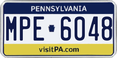 PA license plate MPE6048