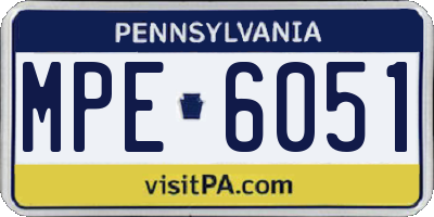 PA license plate MPE6051