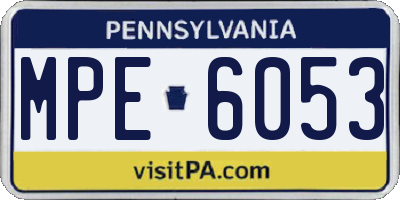 PA license plate MPE6053