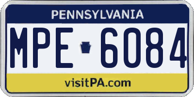 PA license plate MPE6084