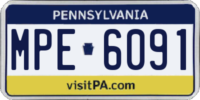PA license plate MPE6091