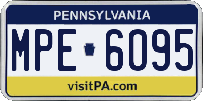 PA license plate MPE6095