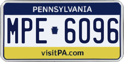 PA license plate MPE6096