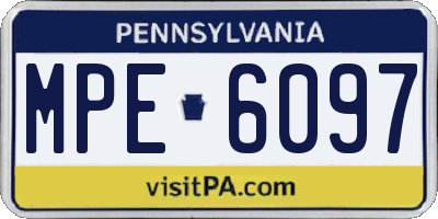 PA license plate MPE6097