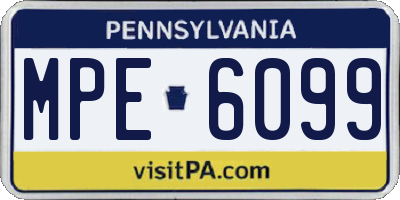 PA license plate MPE6099