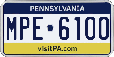 PA license plate MPE6100
